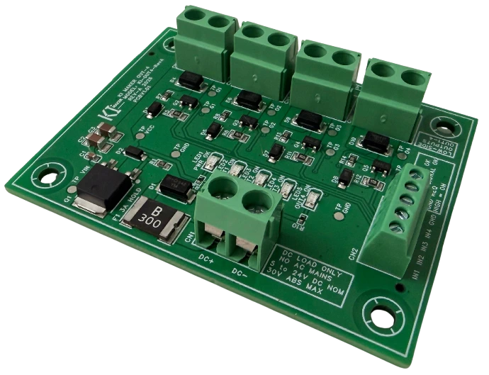 KI Maker OUT-4 four-channel protected low-side MOSFET output board